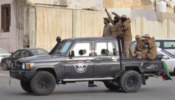 قوات أمنية في طرابلس، فبراير الماضي (محمود تركية/فرانس برس)