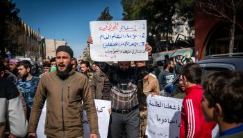 إدلب من احتجاجات إدلب، 1 مارس (معاوية الأطرش/فرانس برس)