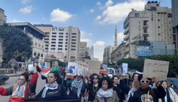 مسيرة دعم لنساء غزة (العربي الجديد)