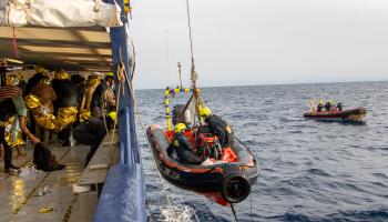 "إس أو إس هيومانيتي" وعملية إنقاذ في البحر الأبيض المتوسط في 2 مارس/ آذار 2024 (إكس)