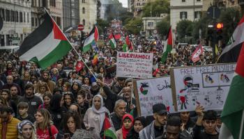 جانب من تظاهرة داعمة للحقّ الفلسطيني، روما، 4 تشرين الثاني/ نوفمبر 2023 (Getty) 
