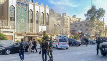 ضربة إسرائيلية على القنصلية الإيرانية في دمشق 1/4/2024 (فراس مقدسي/رويترز)