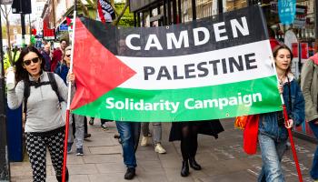 تظاهرات في لندن دعماً لغزة 6/4/2024 (إكس)