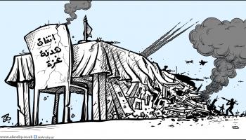 كاريكاتير اتفاق هدنة غزة / حجاج