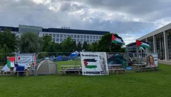 مخيم المتظاهرين في "كلية دبلن الجامعية"