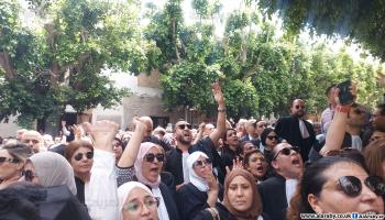 محامو تونس يحتجون رفضا لاستهدافهم، تونس 16 مايو 2024 (العربي الجديد)