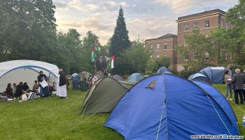 مخيم طالبي من أجل غزة في جامعة ليستر 3 - بريطانيا - 15 مايو 2024 (العربي الجديد)