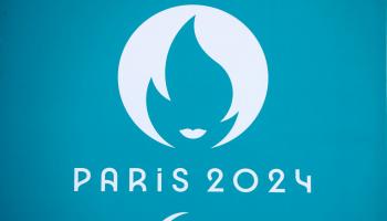 صورة لشعار الألعاب البارالمبية 2024 يوم 13 فبراير/شباط الماضي قبل أشهر من البداية (Getty)