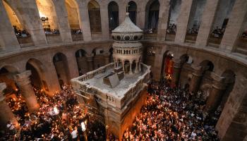 فيض النور المقدس في كنيسة القيامة في القدس - 4 مايو 2024 (فايز أبو رميلة/ فرانس برس)