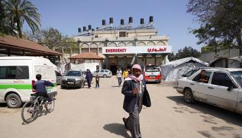 المستشفى الأوروبي في غزة، 17 مايو 2024(فرانس برس/GETTY)