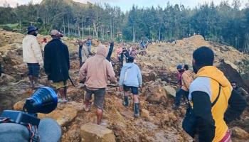 انهيار أرضي في بابوا غينيا الجديدة، 24 مايو 2024(فرانس برس)