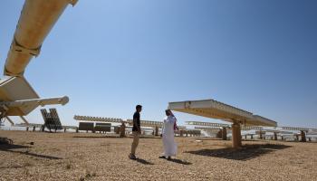محطة للطاقة الشمسية في العيينة شمال العاصمة السعودية الرياض (فايز نور الدين/فرانس برس)