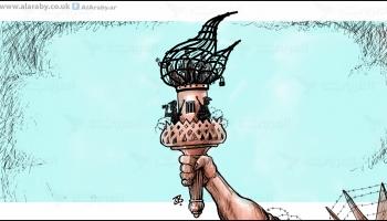 كاريكاتير اعتقال الحرية / حجاج