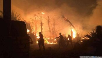 الحرائق المشتعلة في محافظة الوادي الجديد (العربي الجديد)