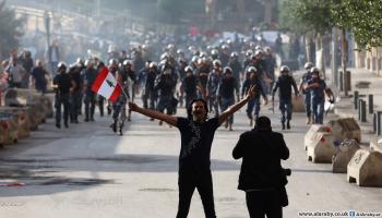 لبنان ينتفض\ الاعتداء على المتظاهرين في بيروت (حسين بيضون)