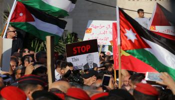احتجاجات شعبية في الأردن ضد صفقة القرن(خليل مزراوي/فرانس برس)