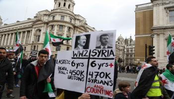 تظاهرة للمعارضة السورية في لندن- الأناضول