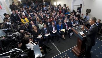 الغرفة الصحافية في البيت الأبيض/SAUL LOEB/AFP
