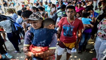فنزويلا/مهاجرون على الحدود مع كولومبيا/لويس روبايو/فرانس برس