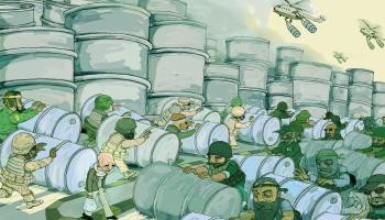 كاريكاتير محمد ابو عفيفة البراميل المتفجرة 