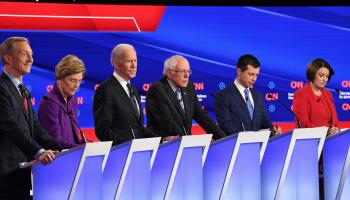 المرشحون الديمقراطيون للرئاسة الأميركية ROBYN BECK/AFP