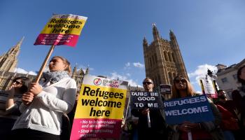 بريطانيا-مجتمع- وقفة لدعم المهاجرين- (كايت غرين- الأناضول)