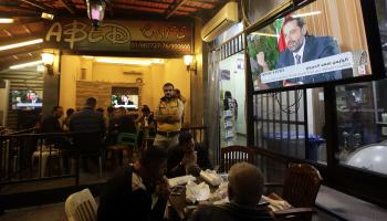 تلفزيون المستقبل اللبناني سعد الحريري ANWAR AMRO/AFP