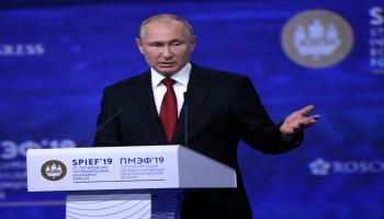 بوتين في منتدى بطرسبورغ الدولي 7 يونيو 2019 (Getty)