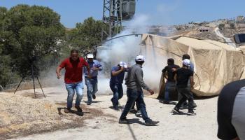 فلسطين/هدم خيمة المعتصمين في وادي الحمص/فيسبوك