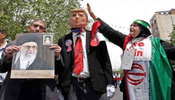 إيران/مجسم دونالد ترامب/تظاهرات ضد أميركا/فرانس برس