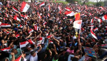 العراق/سياسة/تظاهرات الجنوب/(حيدر محمد علي/فرانس برس)