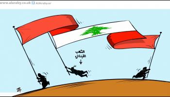 كاريكاتير انقسام لبنان / حجاج