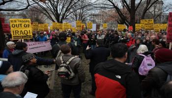 تظاهرة في واشنطن ضد الحرب مع إيران(الأناضول)