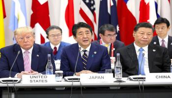 رؤساء اليابان والولايات المتحدة والصين (غيتي)