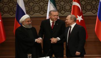 سياسة/بوتين وأردوغان وروحاني/(ميخاييل سفيتلوف/Getty)