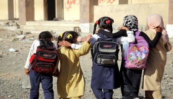 العودة إلى المدارس في اليمن (أحمد الباشا/فرانس برس)