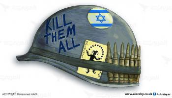 كاريكاتير جرائم ابادة اسرائيلية / ابو عفيفة