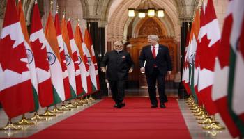 من زيارة رئيس الوزراء الهندي إلى كندا (فرانس برس)