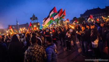 جانب من الفعاليات التضامنية مع الشعب الفلسطيني في الدانمارك
