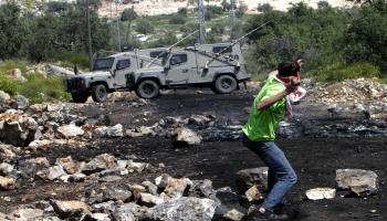 مواجهات فلسطينية ضد جنود الاحتلال في نابلس