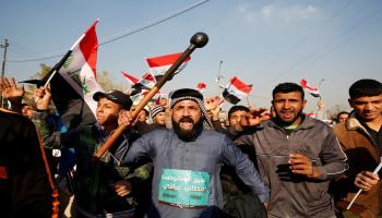 العراق/سياسة/تظاهر ضد مفوضية الانتخابات/(مرتضى سوداني/الأناضول)