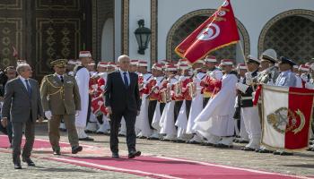 الرئيس التونسي قيس سعيد خلال استقباله في قصر قرطاج/الأناضول
