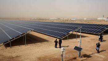 محطة طاقة شمسية في الأردن/ فرانس برس