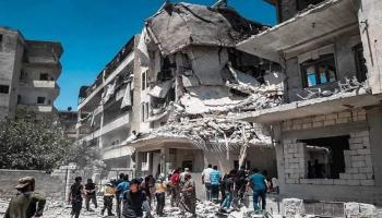 قصف المناطق السكنية في أريحا السورية (فيسبوك)