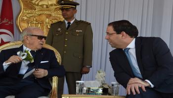 تونس/سياسة/السبسي والشاهد/(فتحي بلعيد/فرانس برس)