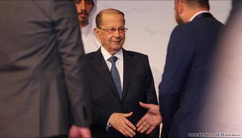ميشال عون الرئيس اللبناني يلتقي الجالية اللبنانية في قطر
