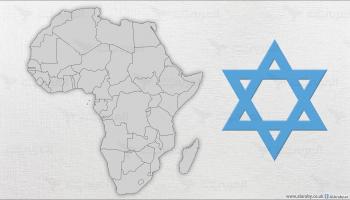 خريطة أفريقيا ونجمة إسرائيل 