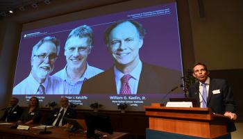 ثلاثة علماء أميركيان وبريطاني يفوزان بنوبل للطب(جونثان ناكستراند/فرانس برس)