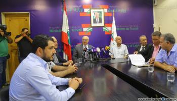 لقاء وزير العمل اللبناني ووفد نقابات العمال الفلسطينيين(العربي الجديد)
