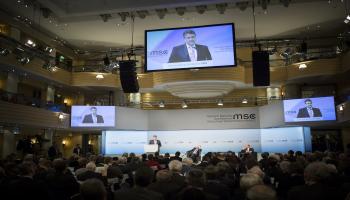 وزير الخارجية الألماني سيغمار غابرييل بمؤتمر ميونخ(Getty)